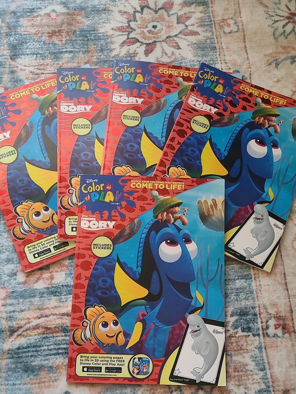 Disney's Finding Dory Coloring & Activity Book Color and Play Set Of 5
